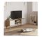 Meuble TV 2 Porte 2 Niches Bois/blanc/gris - Fael