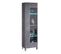 Vitrine 1 Porte Marbre Gris Brillant à LEDs - Carrare - L 52 X L 47 X H 191 Cm