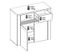 Buffet 2 Portes Battantes 2 Tiroirs Chêne à LED - Bielsko - L 91,5 X L 40 X H 86 Cm