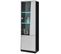 Vitrine 2 Portes Laqué Blanc Et Noir Brillant LEDs - Lasina - L 52 X L 47 X H 189 Cm