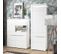 Armoire 2 Portes Blanc Brillant à LED - Kiele - L 60 X L 39 X H 195.5 Cm