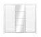 Armoire 3 Portes Coulissantes Blanc Brillant à LED - Kiele - L 235 X L 62 X H 210 Cm