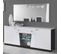 Buffet 4 Portes Laqué Blanc Et Noir Brillant à LEDs - Lasina - L 190 X L 47 X H 81 Cm