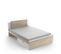 Cadre De Lit + Rangements 140x190/200 Blanc/chêne Clair - Zily - L 144.5 X L 227 X H 87.5 Cm