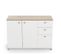 Buffet 3 Portes 2 Tiroirs Blanc Mat/chêne Clair - Zily - L 120 X L 42 X H 82 Cm