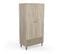 Armoire Penderie 2 Portes Battantes + 1 Tiroir Chêne Clair - Gonsai - L 90 X L 50 X H 180 Cm