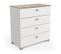 Commode 4 Tiroirs Blanc Mat/chêne Clair - Zily - L 79 X L 42 X H 82.5 Cm