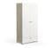 Armoire Penderie 2 Portes Battantes 1 Tiroir Blanc Mat/chêne Clair - Zily - L 90 X L 52 X H 188 Cm