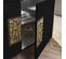 Buffet 3 Portes Battantes + Miroir Noir Brillant/or - Nahesa