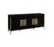 Buffet 3 Portes Battantes + Miroir Noir Brillant/or - Nahesa