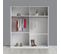 Armoire 4 Portes Battantes Blanc/marbre Gris Brillant - Marguerite - L 162 X L 52 X H 199 Cm