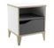 Table De Chevet 1 Niche 1 Tiroir Blanc/gris - Noah - L 37 X L 33 X H 44 Cm