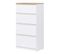 Commode 4 Tiroirs Blanc/bois - Qiz - L 54.5 X L 35 X H 105 Cm