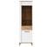 Vitrine Droite 2 Portes Battantes à LEDs Chêne Miel/blanc - Apodis - L 56.5 X L 39.5 X H 197 Cm