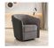 Fauteuil Cabriolet Pivotant Tissu/simili Cuir Gris - Jacques