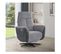 Fauteuil Relax Électrique Pivotant Tissu/simili Cuir Gris- Cephee