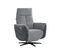 Fauteuil Relax Électrique Pivotant Tissu/simili Cuir Gris- Cephee