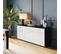 Buffet 3 Portes Noir/blanc Laqué - Reve - L 180 X L 47 X H 83 Cm