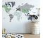 Sticker Mural Carte Du Monde Motifs Et Textures 120 X 70 Cm Multicolore