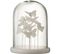 Dome Paipillon Botanique Blanc Verre 24x24x30cm