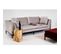 Sofa Métal Beige 230x98x67cm