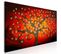 Tableau Fiery Tree Narrow 120 X 40 Cm Rouge