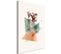 Tableau Modernist Flower Vertical 80 X 120 Cm Blanc