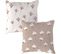 Coussin Pissenlits Rose Et Blanc