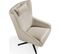 Fauteuil Pivotant Cuir Taupe Angel Cerda 76x90x100cm