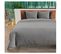 Housse De Couette + 2 Taies 240 X 260 Cm Microfibre Lavee Intemporel Gris