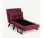 Fauteuil Convertible Yolanda Métal Noir Et Tissu Bordeaux