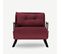 Fauteuil Convertible Yolanda Métal Noir Et Tissu Bordeaux