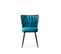 Lot De 2 Chaises Scribe Métal Noir Et Velours Turquoise