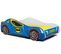 Lit Enfant Voiture De Batman Batcar Bleu Avec Et Sommier Inclus - 140 Cm X 70 Cm