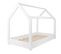 Lit Pour Enfant Maison 2-en-1en Cabane Ludique En Bois Naturel 160x80 Cm - Blanc