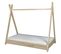 Lit Pour Enfant Maison 2-en-1 Tente Cabane En Bois Naturel (160x80 Cm)