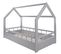 Lit Pour Enfant Maison Cabane En Bois Naturel 2-en-1 Avec Barreaux 160x80 Cm - Gris