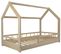 Lit D'enfant Cabane Maison En Bois De Pin Naturel Brut 160x80 Cm Avec Barreaux