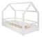 Lit Pour Enfant Maison Cabane En Bois Naturel 2-en-1 Avec Barreaux : 160x80 Cm - Blanc