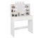 Coiffeuse Blanche Avec LED Et Tabouret 108 X 142 X 40 Cm (lxhxp)