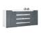 Buffet Bas  Blanc Mat Et Avola Anthracite  (lxhxp) : 166 X 72 X 35