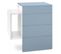 Table De Chevet Blanc Mat Et  Denim (lxhxp) : 60 X 63 X 36 + LED