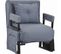 Fauteuil-lit 3 en 1, fauteuil rembourré inclinable, convertible, avec coussin, gris