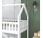 Lit cabane superposé 90x200 pour enfant avec protection antichute,en bois massif de pin, blanc