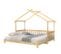 Lit cabane enfant extensible 90x200, lit simple et double, en bois massif, naturel