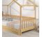 Lit cabane enfant extensible 90x200, lit simple et double, en bois massif, naturel