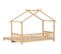 Lit cabane enfant extensible 90x200, lit simple et double, en bois massif, naturel