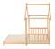 Lit cabane enfant extensible 90x200, lit simple et double, en bois massif, naturel