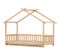 Lit cabane enfant extensible 90x200, lit simple et double, en bois massif, naturel