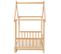 Lit cabane enfant extensible 90x200, lit simple et double, en bois massif, naturel